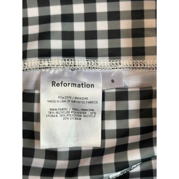 Reformation Two Piece Gingham Bikini Set Black and White Swim Suit Beach Vacay - Picture 6 of 14